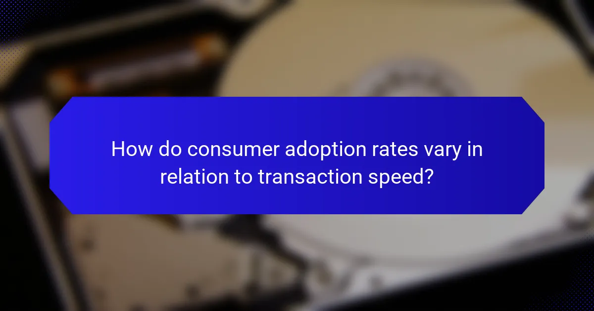 How do consumer adoption rates vary in relation to transaction speed?