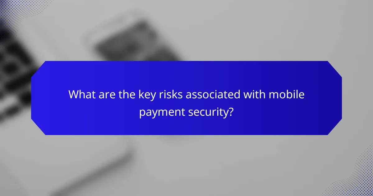 What are the key risks associated with mobile payment security?